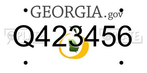 Q423456 Georgia License Plate