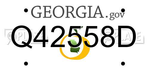 Q42558D Georgia License Plate