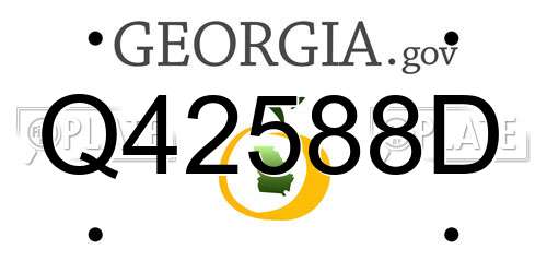 Q42588D Georgia License Plate