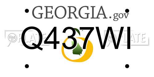 Q437WI Georgia License Plate
