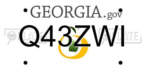 Q43ZWI Georgia License Plate