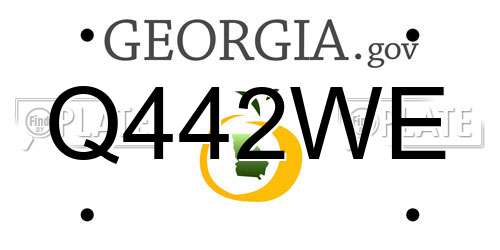 Q442WE Georgia License Plate
