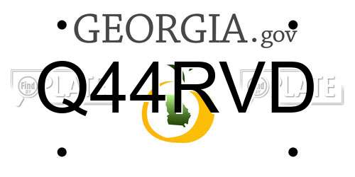 Q44RVD Georgia License Plate