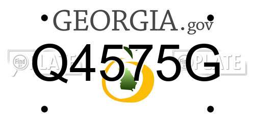 Q4575G Georgia License Plate