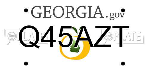 Q45AZT Georgia License Plate