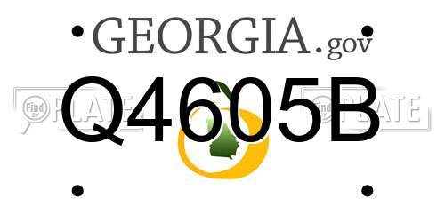 Q4605B Georgia License Plate