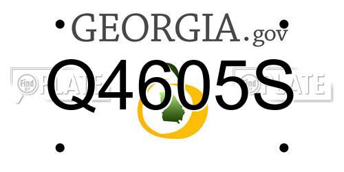 Q4605S Georgia License Plate