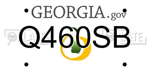 Q460SB Georgia License Plate