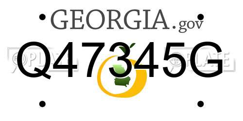 Q47345G Georgia License Plate