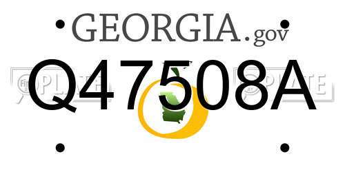 Q47508A Georgia License Plate