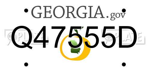 Q47555D Georgia License Plate