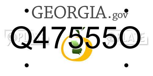 Q47555O Georgia License Plate