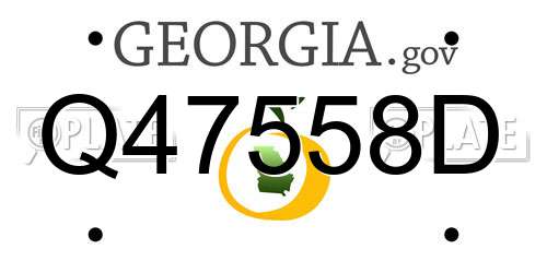 Q47558D Georgia License Plate