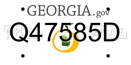 Q47585D Georgia License Plate
