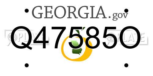 Q47585O Georgia License Plate