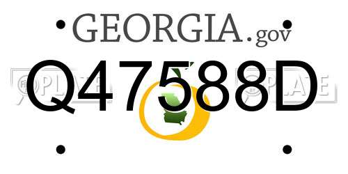 Q47588D Georgia License Plate