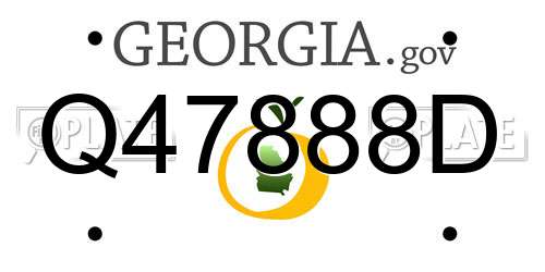 Q47888D Georgia License Plate