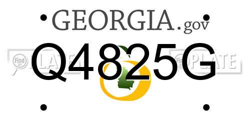 Q4825G Georgia License Plate