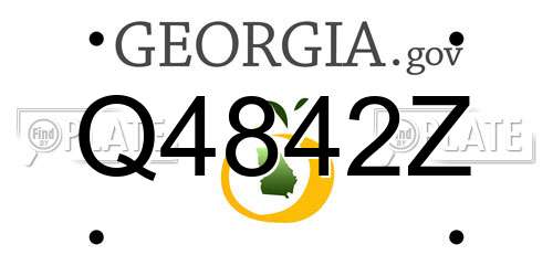 Q4842Z Georgia License Plate