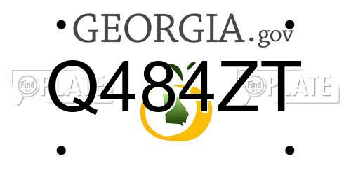 Q484ZT Georgia License Plate