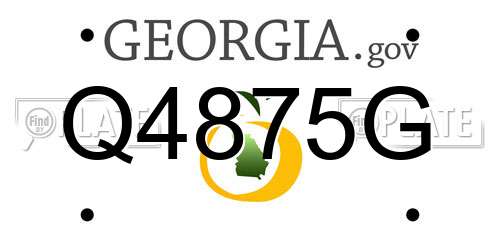 Q4875G Georgia License Plate