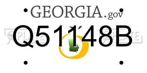 Q51148B Georgia License Plate