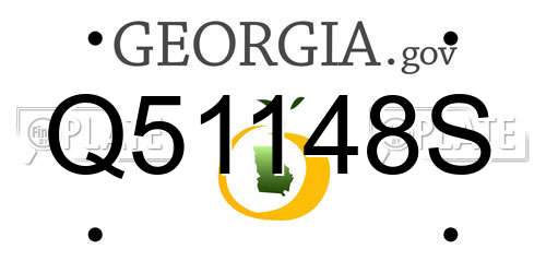 Q51148S Georgia License Plate