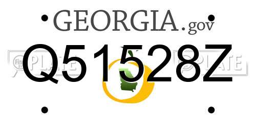 Q51528Z Georgia License Plate