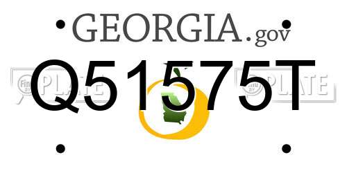 Q51575T Georgia License Plate