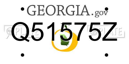 Q51575Z Georgia License Plate