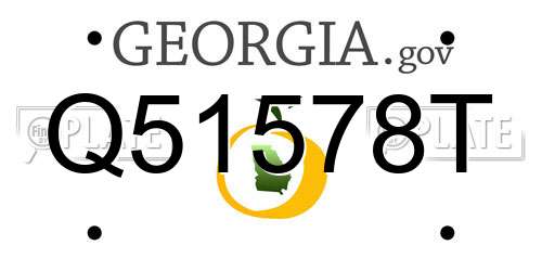Q51578T Georgia License Plate