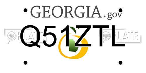 Q51ZTL Georgia License Plate