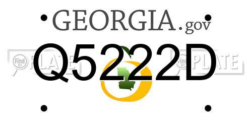 Q5222D Georgia License Plate