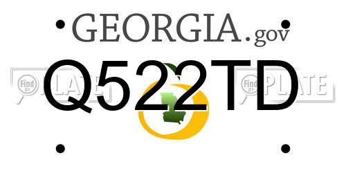 Q522TD Georgia License Plate
