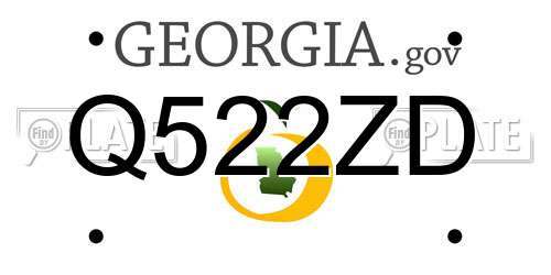 Q522ZD Georgia License Plate