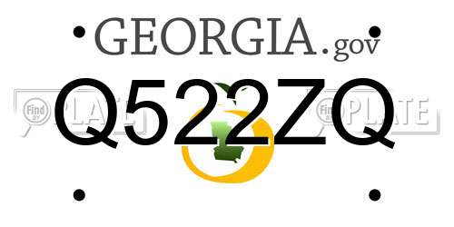 Q522ZQ Georgia License Plate
