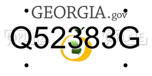 Q52383G Georgia License Plate