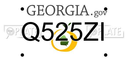 Q525ZI Georgia License Plate