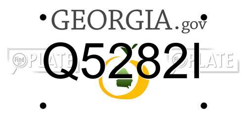 Q5282I Georgia License Plate