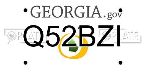 Q52BZI Georgia License Plate