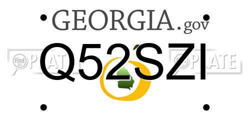 Q52SZI Georgia License Plate
