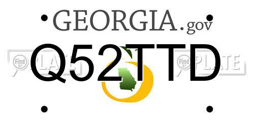 Q52TTD Georgia License Plate