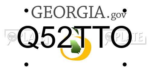 Q52TTO Georgia License Plate