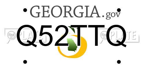 Q52TTQ Georgia License Plate