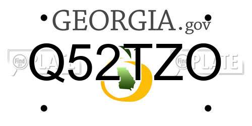 Q52TZO Georgia License Plate