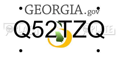 Q52TZQ Georgia License Plate