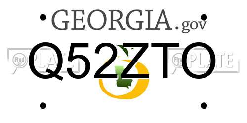 Q52ZTO Georgia License Plate