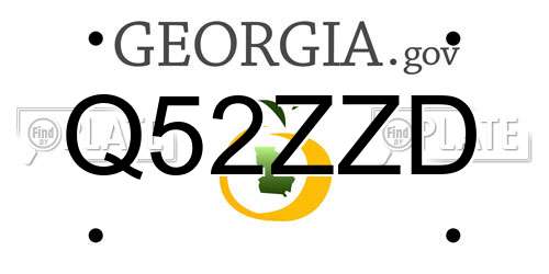 Q52ZZD Georgia License Plate