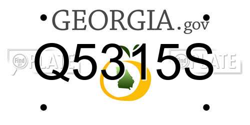 Q5315S Georgia License Plate