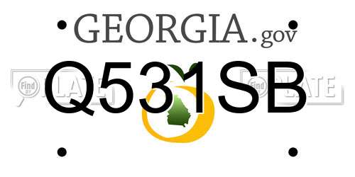 Q531SB Georgia License Plate